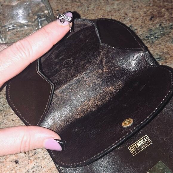 Authentic FENDI Logo Calfskin Leather and Suede Wallet - Picture 6 of 7